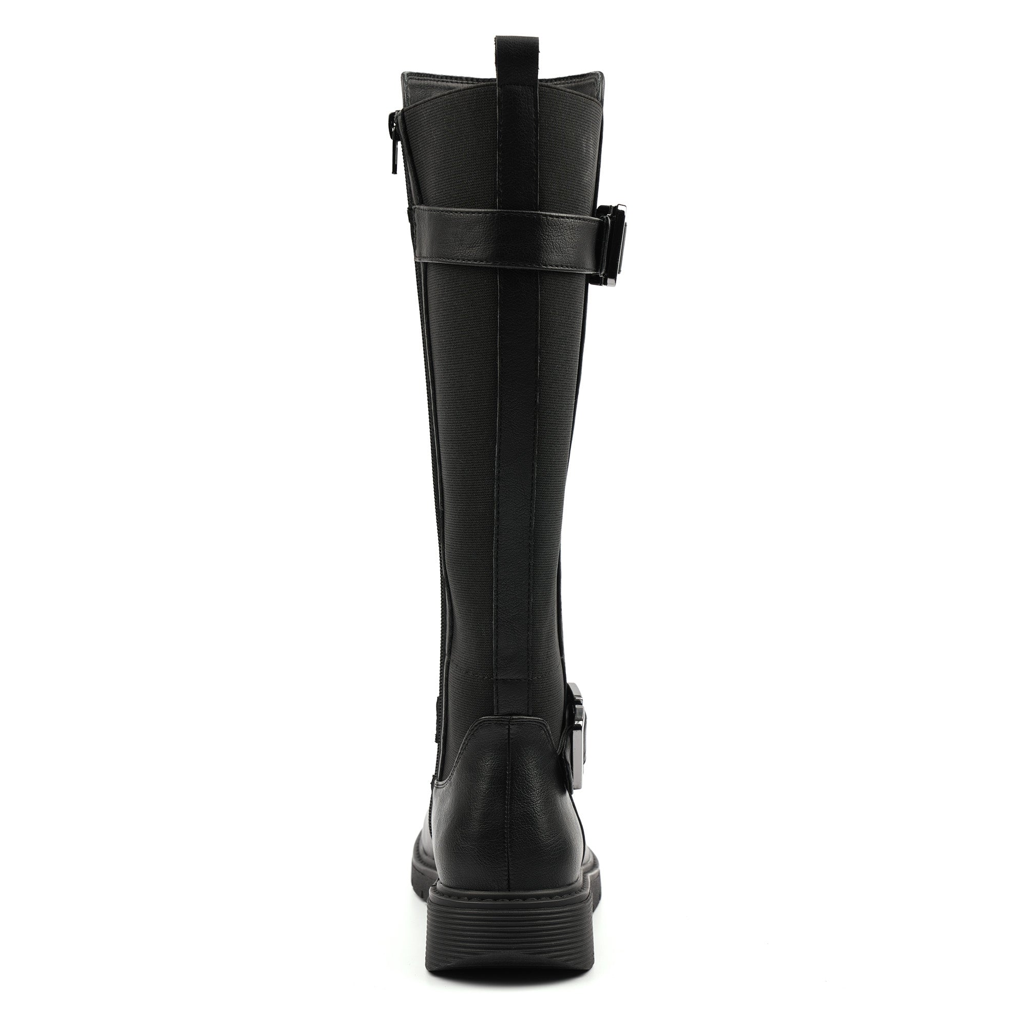 Devon Black Full Elastic Wide Fit Long Boot