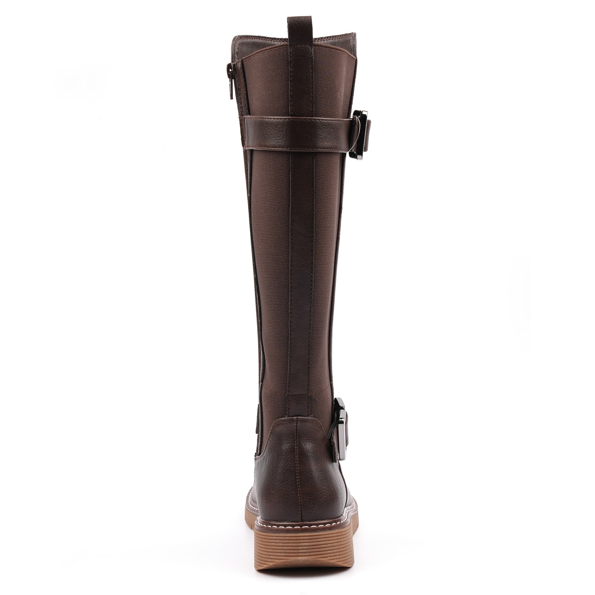 Devon Brown Full Elastic Wide Fit Long Boot