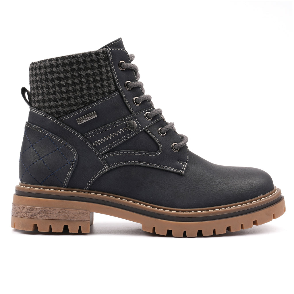 Cali Navy Waterproof Ankle Boot