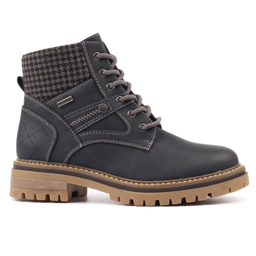 Cali Navy Waterproof Ankle Boot