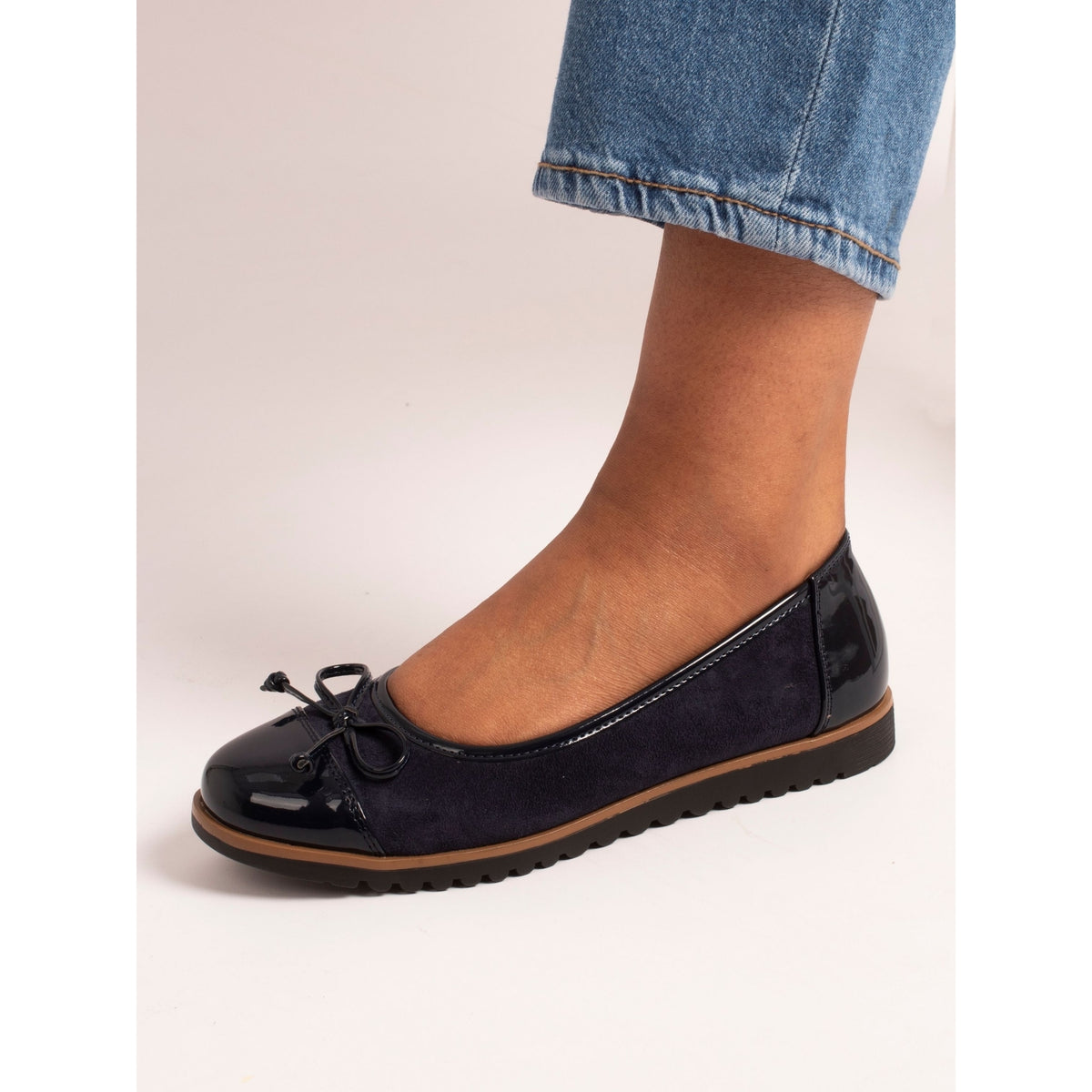 Lydia Navy Patent Shoe