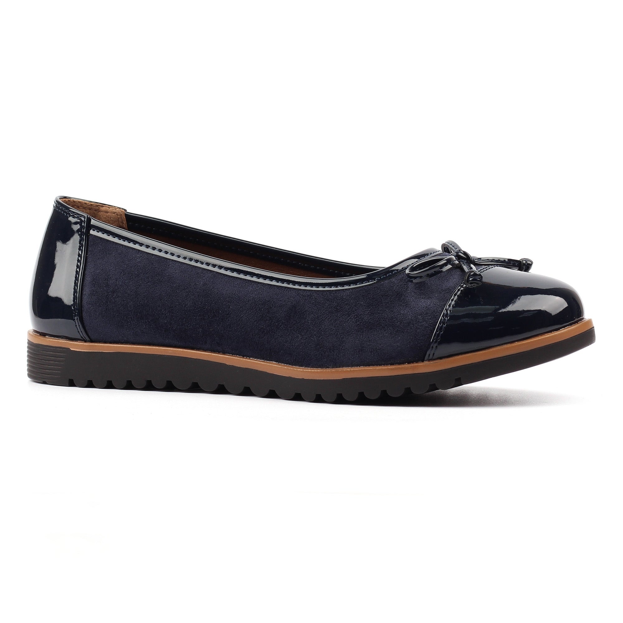 Lydia Navy Patent Shoe