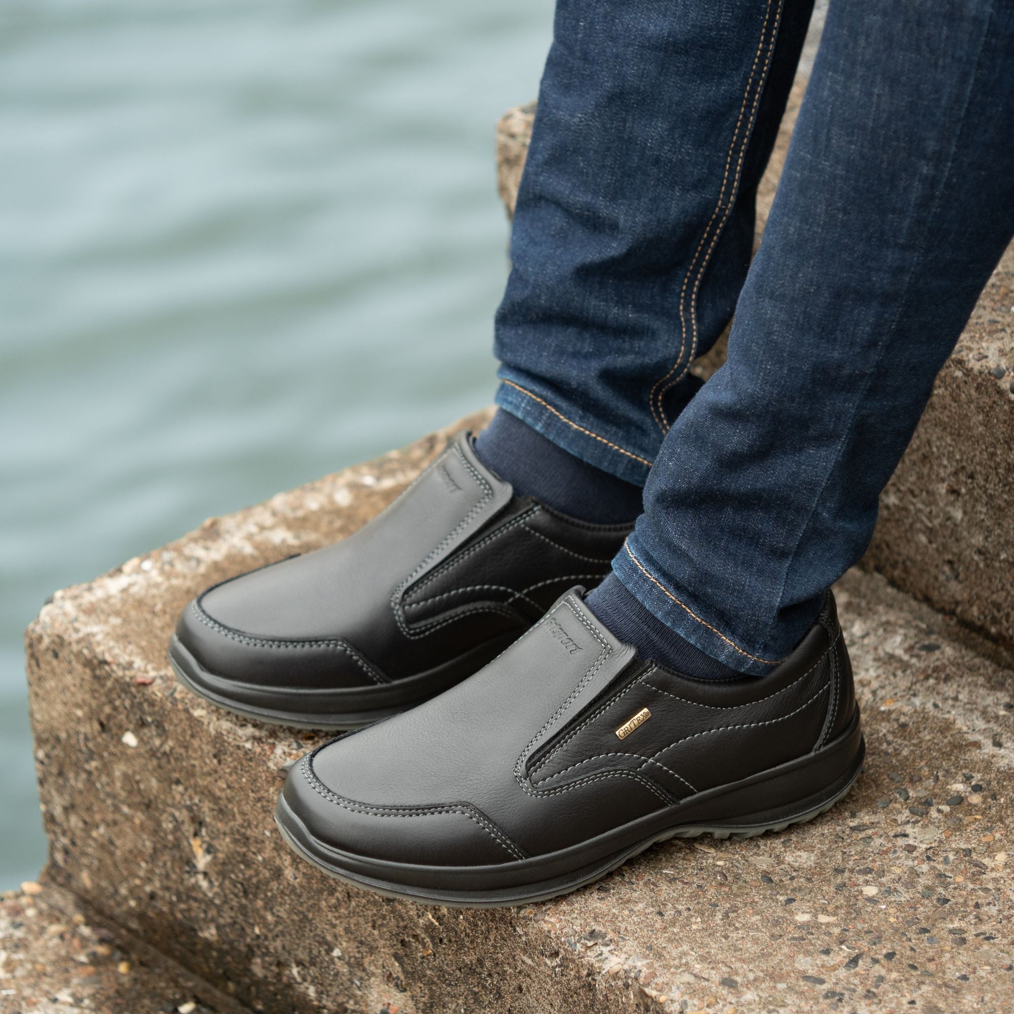 Melrose Black Active Slip On Shoe