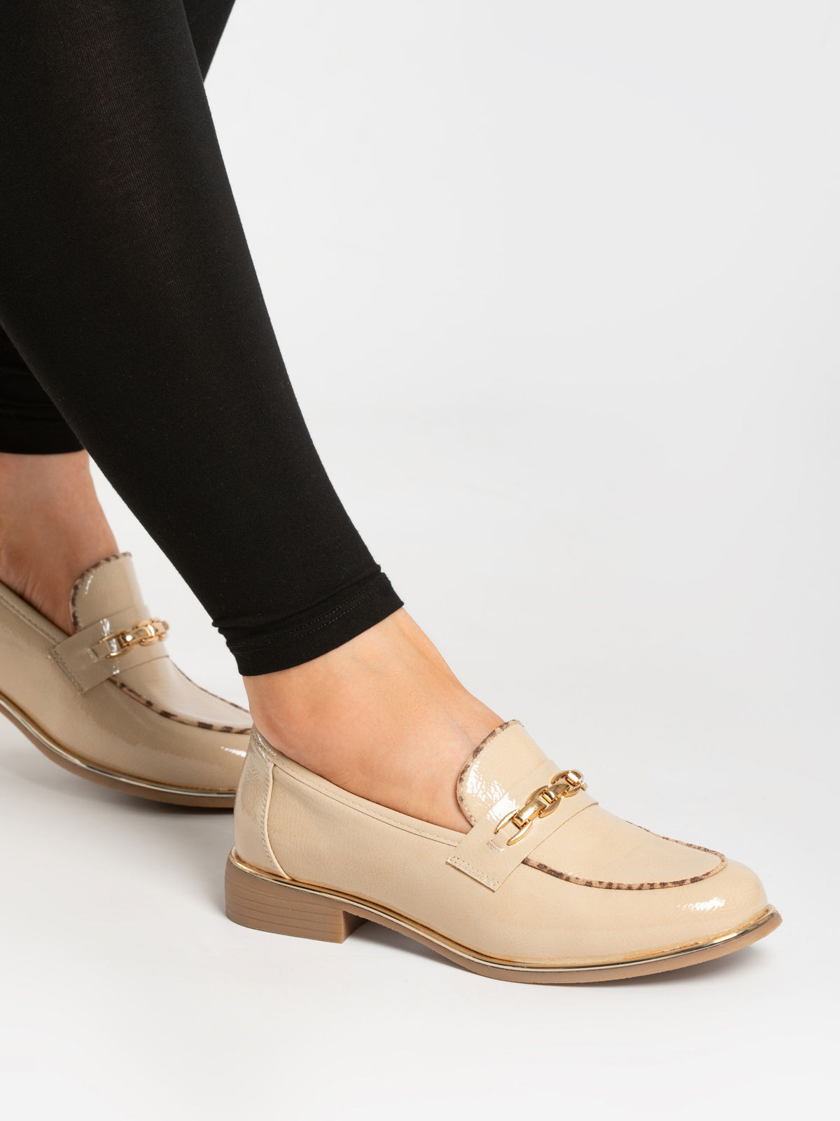 Mylee Beige Patent Shoe