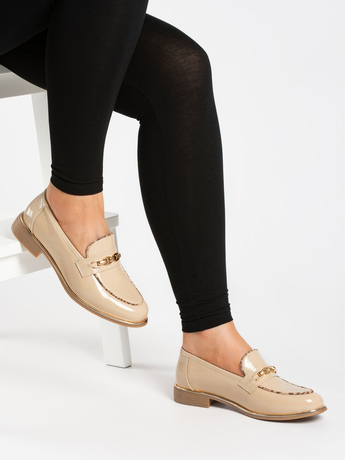 Mylee Beige Patent Shoe
