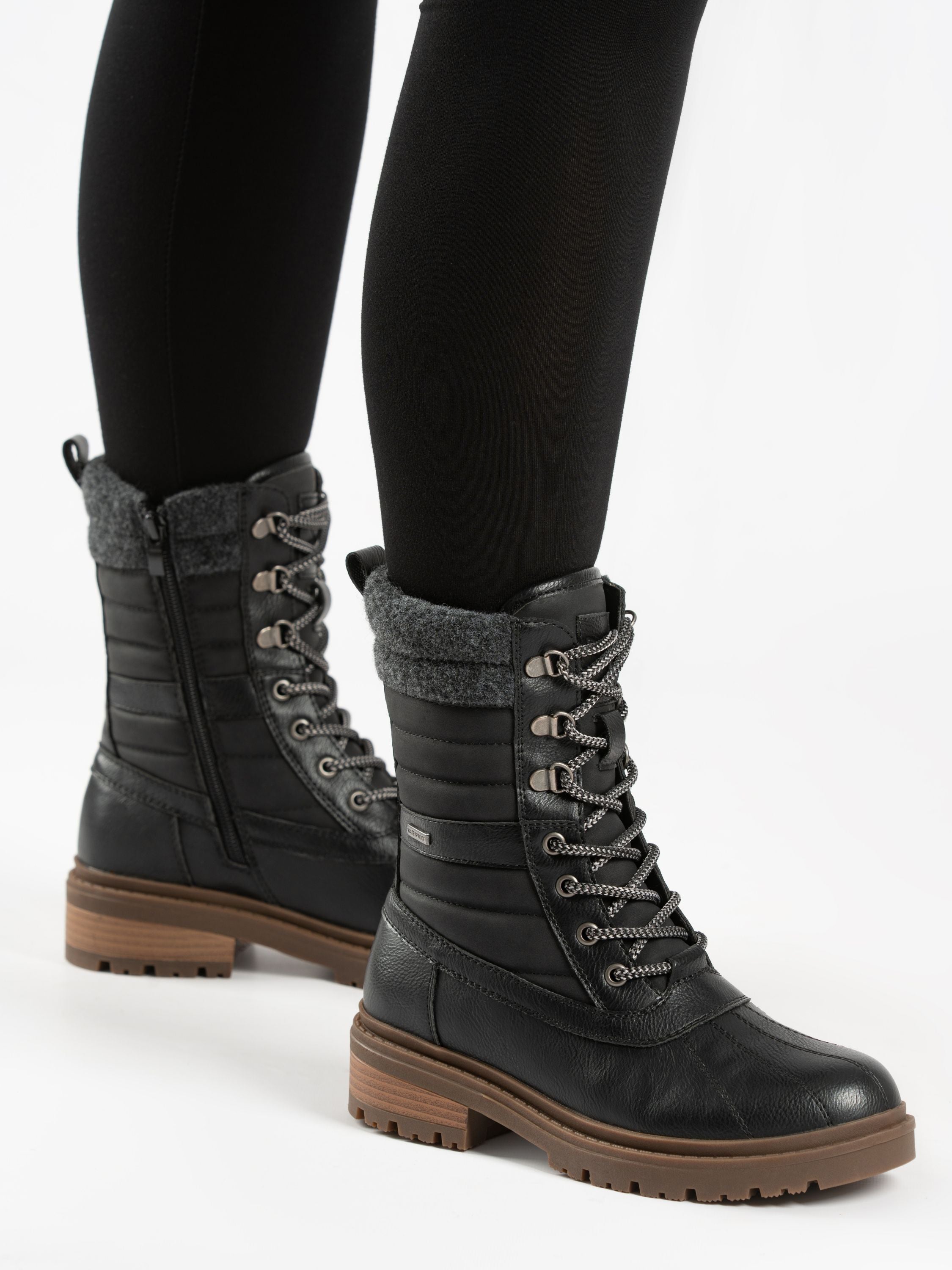Marla Black Ice Grip Waterproof Mid Boot