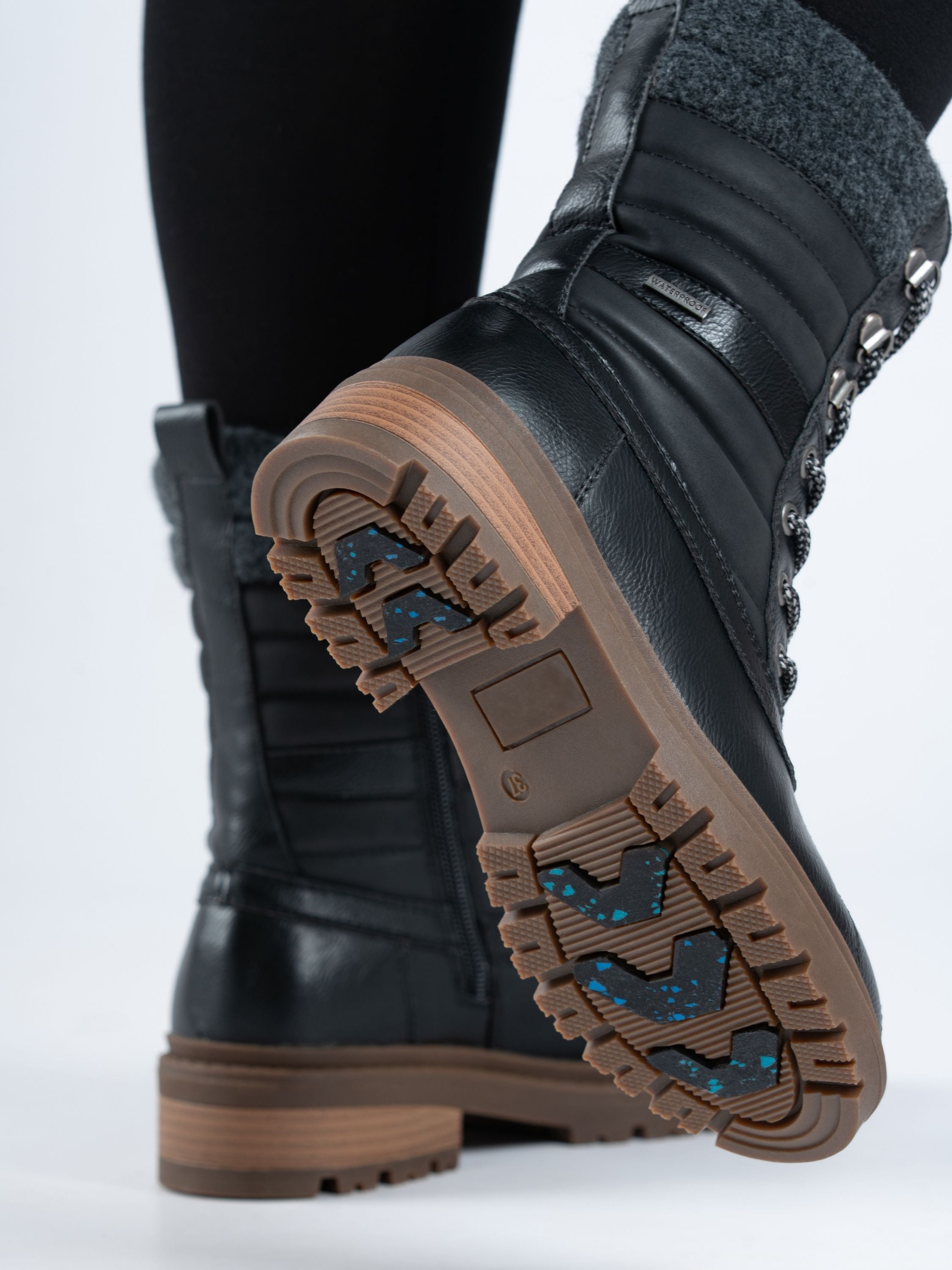 Marla Black Ice Grip Waterproof Mid Boot