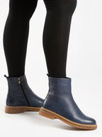 Mars Blue Leather Ankle Boot