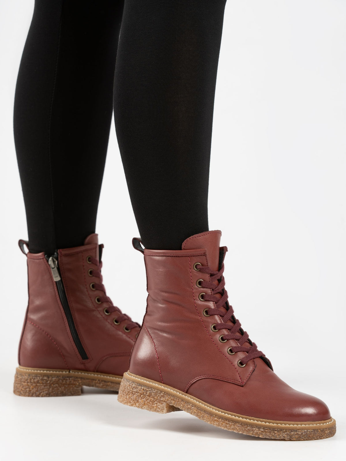 Venus Burgundy Leather Ankle Boot