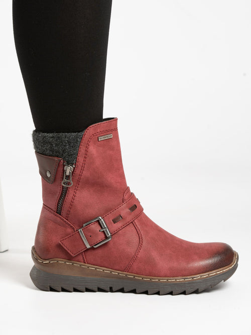 Haley Burgundy Waterproof Ankle Boot