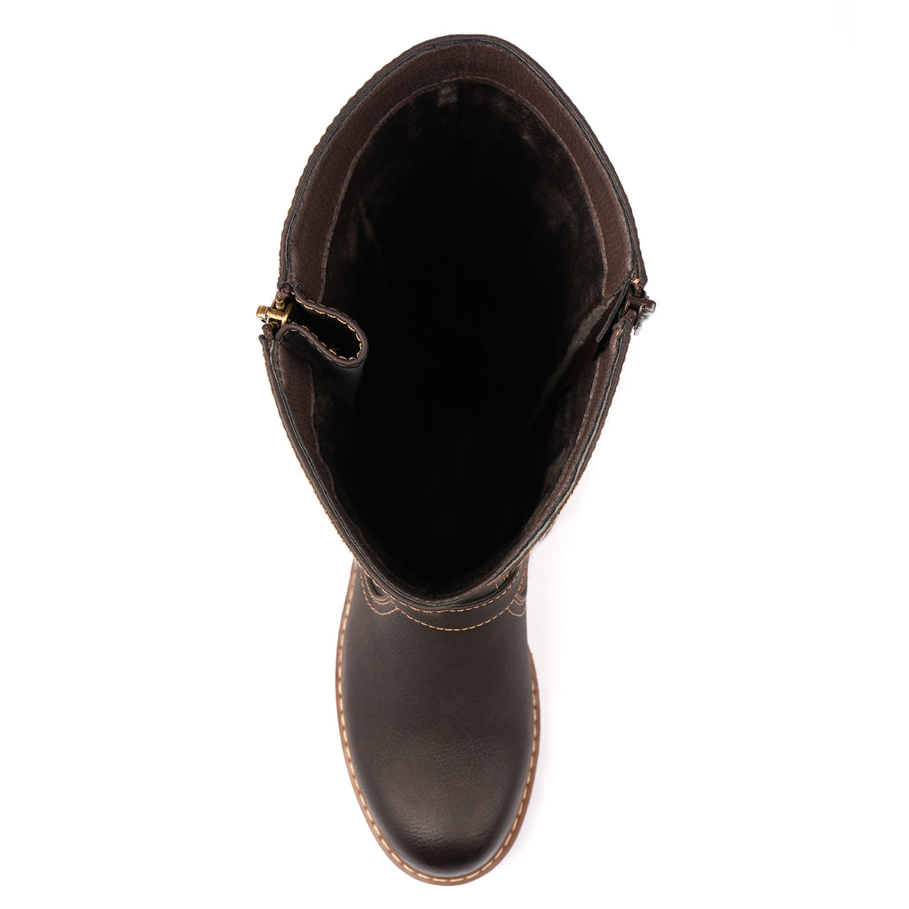 Joy Brown Waterproof Expanding Calf Long Boot