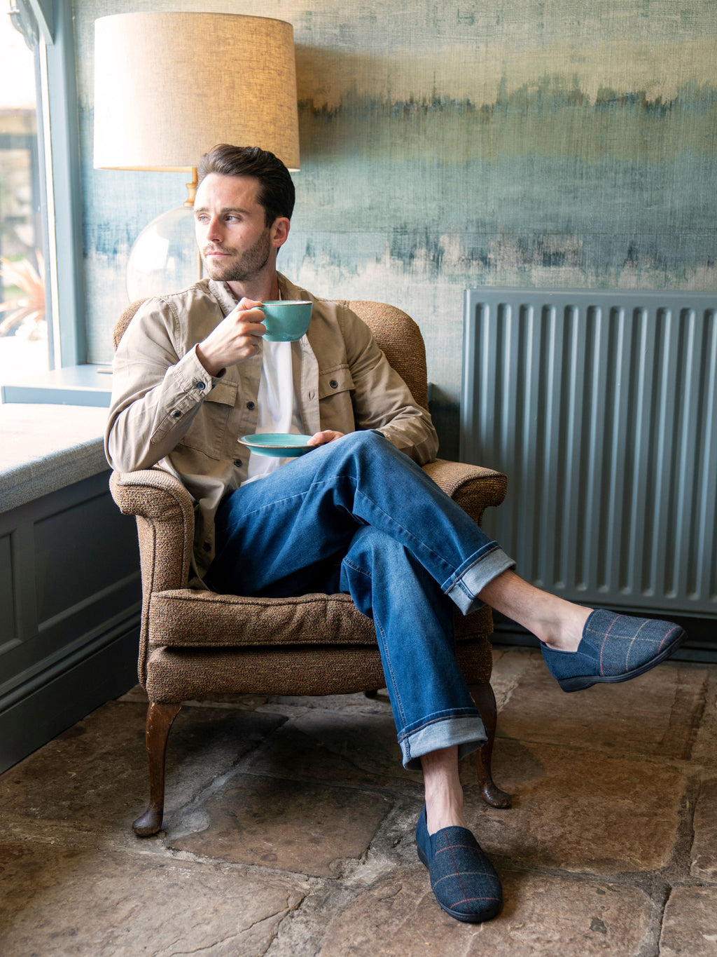 Harrison II Navy Slipper