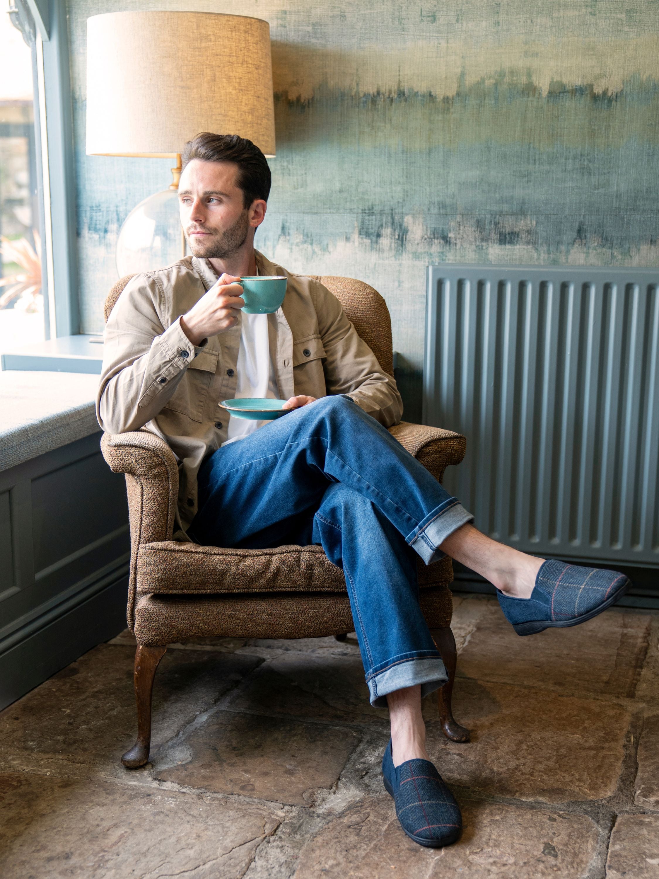 Harrison II Navy Slipper