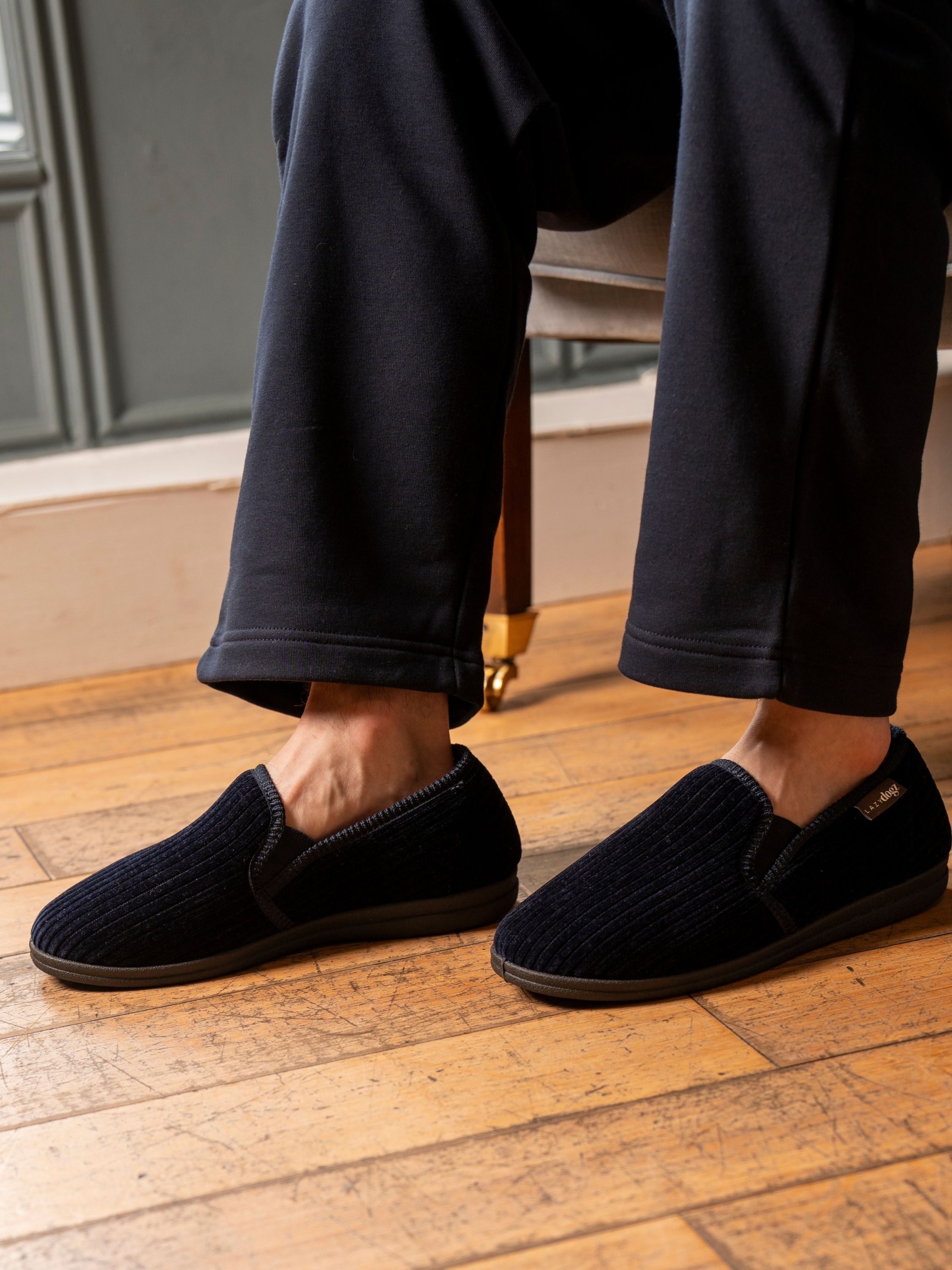 Lazy Dogz Ryan Navy Slipper
